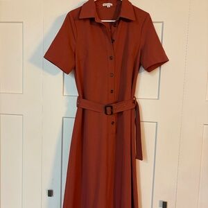 Warehouse Pinky Brown Shirt Dress